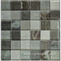 White mix brown glass mosaic laminated tile